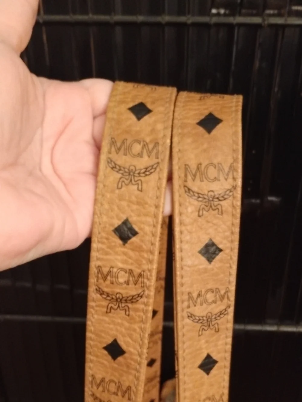 MCM Visetos Cognac Vintage XL Tote Bag
